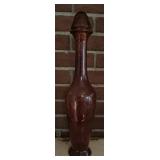 VINTAGE GLASS DECANTER-BROWN/APPROX. 18" TALL