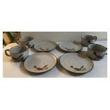 IRONSTONE PLATE & CUP SET-(4)EACH