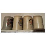 (4)"STONEWARE" CUPS/MUGS-ASSORTED