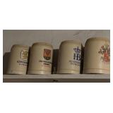 (4)"STONEWARE" CUPS/MUGS-ASSORTED
