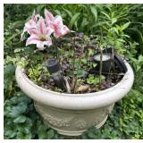PLASTIC PLANTER W/FLOWERS-CHECK OUT THE PIC
