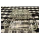 (2)GLASS BUTTER PLATES-CHECK OUT THE PIC