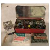 SEWING RELATED ITEMS & MARBLES-CHECK OUT THE PIC