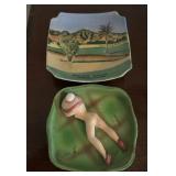 (2)VINTAGE "NOVELTY" ASHTRAYS-CHECK OUT THE PIC
