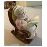 COIN BANK-"LADY IN ROCKER READING BOOK"
