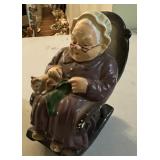 COIN BANK-"LADY IN ROCKER SEWING"