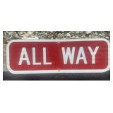 FEDERAL/STATE REGULATORY SIGN-'ALL WAY'