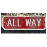 FEDERAL/STATE REGULATORY SIGN-'ALL WAY'