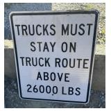 FEDERAL/STATE REGULATORY SIGN-'TRUCK TRAFFIC RULE'
