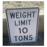 FEDERAL/STATE REGULATORY SIGN-'WEIGHT LIMIT~10TON'