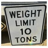 FEDERAL/STATE REGULATORY SIGN-'WEIGHT LIMIT~10TON'