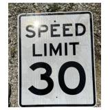 FEDERAL/STATE REGULATORY SIGN-SPEED LIMIT 30 MPH