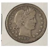 1903 BARBER QUARTER (90% SILVER) ***NICE VF***