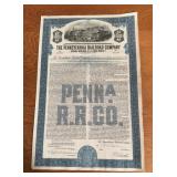 RAILROAD STOCK CERTIFICATE-"PENNSYLVANIA RAILROAD"