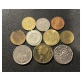 (BAG OF 10) "DIFFERENT" FOREIGN COINS