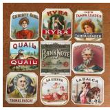 (9)VINTAGE "CIGAR" BOX LABELS