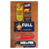 (5)VINTAGE CRATE LABELS-1930