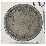 1883 "NO CENTS" LIBERTY V-NICKEL