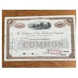 RAILROAD STOCK CERTIFICATE-"BALTIMORE/OHIO"