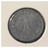 1943-B "GERMANY" (1-PFENNING) COIN ***W/SWATIKA***