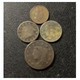 (4) "DAMAGED" COINS ***(2) LIBERTY V-NICKELS &