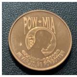 (1-OUNCE) "COPPER" ROUND ***POW~MIA***