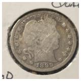 1899 BARBER QUARTER (90% SILVER) (GOOD)