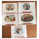 (5)VINTAGE "CIGAR" BOX LABELS