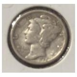 1928 MERCURY DIME (90% SILVER) (VG)