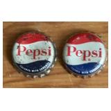 (2 COUNT) SODA BOTTLE CAP-"PEPSI/COLORED W/CARAMEL