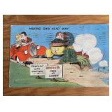 VINTAGE "USED" POSTCARD-"COMIC/MAKING HEAD WAY"