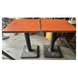 (2)METAL FRAME CAFE TABLES-CHECK OUT THE PIC