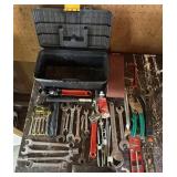 ASSORTED ITEMS FROM THE SHOP AREA W/TOOL BOX