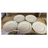 (5)VINTAGE PLATES-(1)DOES HAVE A SMALL CHIP