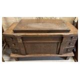 VINTAGE SEWING MACHIINE CABINET~"MADE INTO A TRUNK