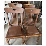 (4)VINTAGE WOODEN "SIDE" CHAIRS