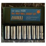 "DEEP WELL" SOCKET SET W/METAL CASE