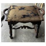 VINTAGE UPHOLTERED SEAT STOOL