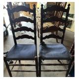 (2)VINTAGE LADDER BACK CHAIRS-CHECK OUT THE PIC