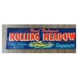 (8 COUNT) VINTAGE CRATE LABEL-'ROLLING MEADOW'