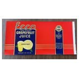 (5 COUNT) VINTAGE CAN LABEL-'ECCO'