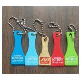 (5)KEYRINGS-'(4)LOTTERY & (1)McCLURES'