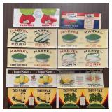 (10)VINTAGE CAN LABELS-ASSORTED/'1920-1960'