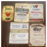 (5)VINTAGE 'WINE BOTTLE' LABELS-'1930-1950'