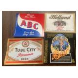 (4)VINTAGE 'BEER BOTTLE' LABELS-ASSORTED