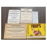 (5)VINATGE 'DRUG STORE' LABELS-'1880's-1930's'