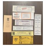 (8)VINTAGE 'DIME STORE' LABELS-'1906-1630's'