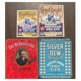 (4)VINTAGE 'LIQUOR BOTTLE' LABELS-'1930-1940'