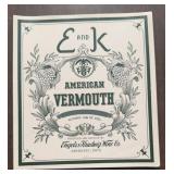 (25 COUNT) VINTAGE BOTTLE LABEL-'E&K VERMOUTH'