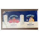 VINTAGE CAN LABEL-'FRENCH LICK'/1~QUART